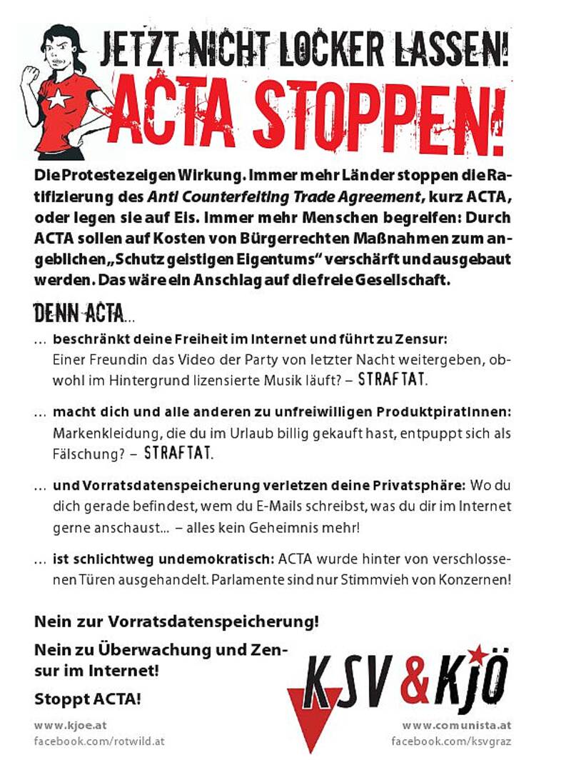Flugblatt von KJÖ und KSV