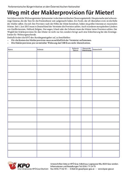 Herunterladen: unterschriftenliste-Maklerprovisionen-2015.pdf Dateivorschau: unterschriftenliste-Maklerprovisionen-2015.pdf