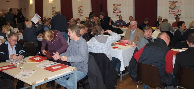 Großer Saal im Volkshaus der KPÖ Graz